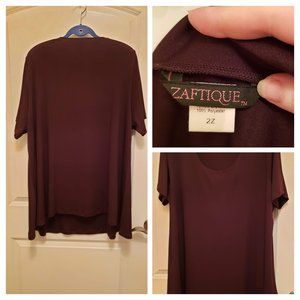 Brown slinky round neck short sleeve shirt